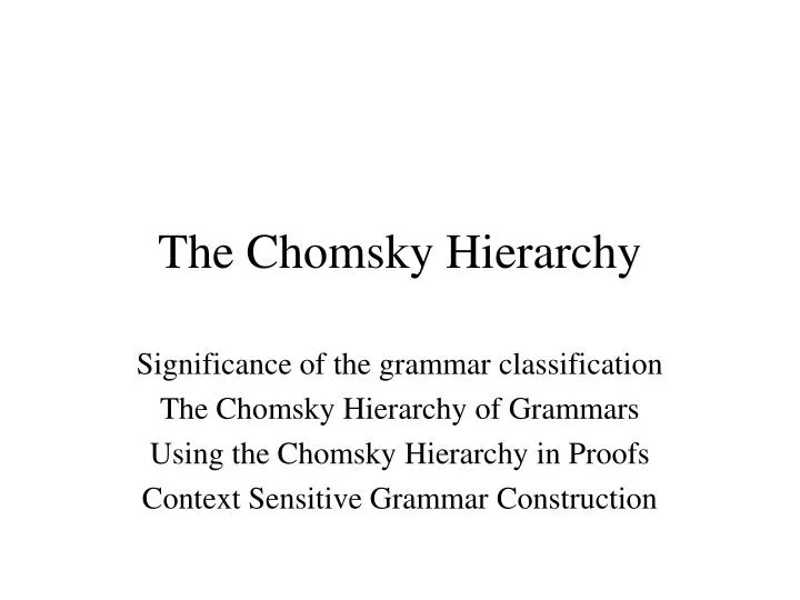 the chomsky hierarchy