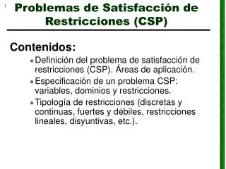 problemas de satisfacci n de restricciones csp