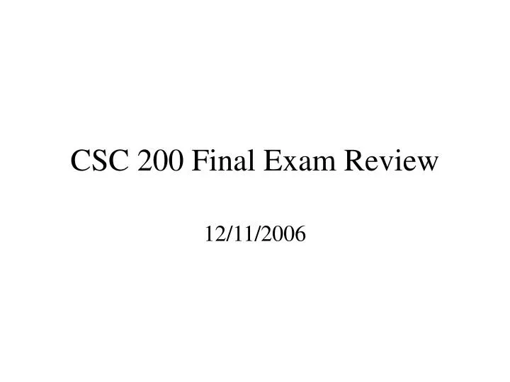 csc 200 final exam review