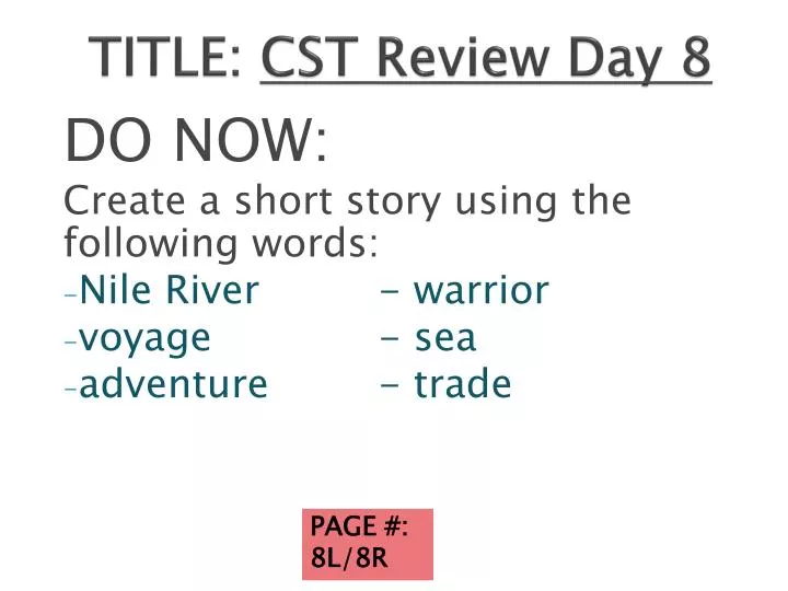 title cst review day 8