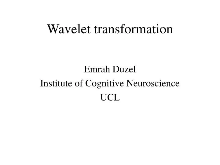 wavelet transformation