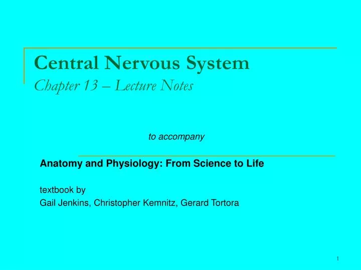 central nervous system chapter 13 lecture notes