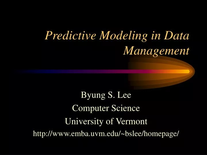 predictive modeling in data management