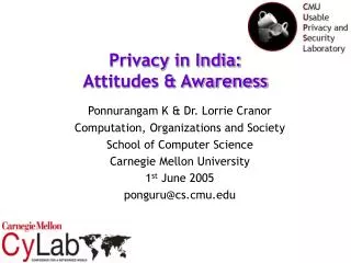 Privacy in India: Attitudes &amp; Awareness
