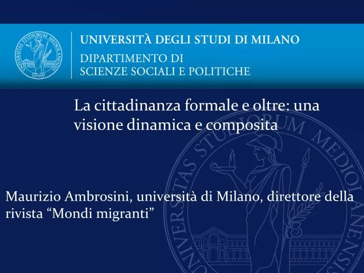 maurizio ambrosini universit di milano direttore della rivista mondi migranti