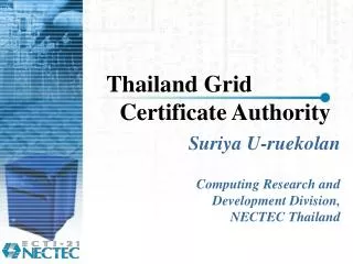 Thailand Grid Certificate Authority