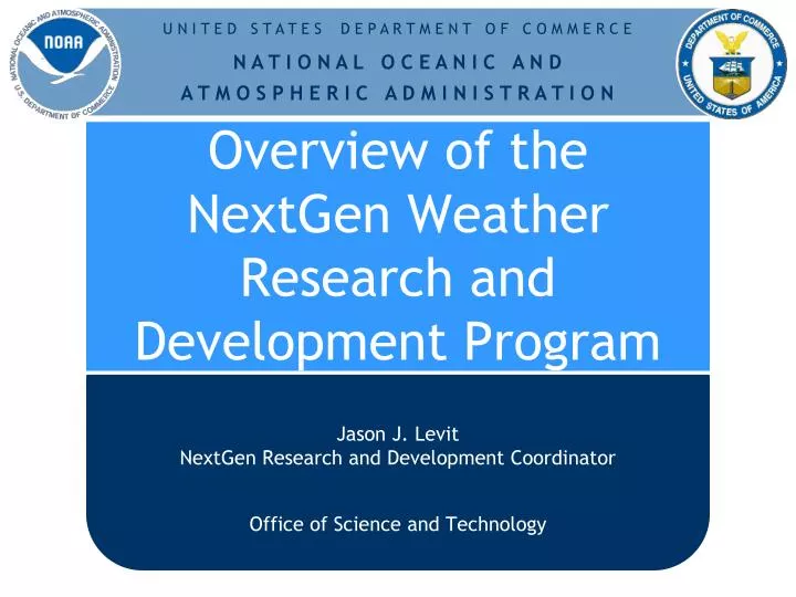 overview of the nextgen weather research and development program