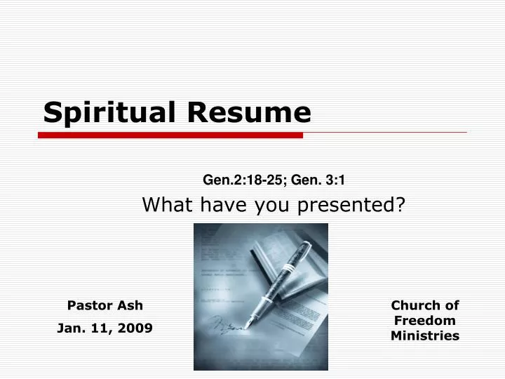 PPT Spiritual Resume PowerPoint Presentation free download ID:5620752