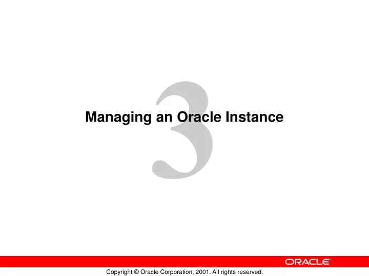 managing an oracle instance
