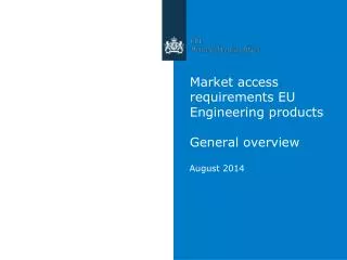 Market access requirements EU Engineering products General overview