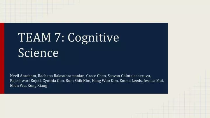 team 7 cognitive science