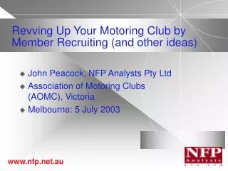 Revving Up Your Motoring Club by Member Recruiting (and other ideas)