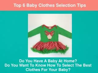 Top 6 Baby Clothes Selection Tips