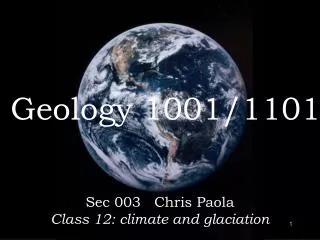 Geology 1001/1101