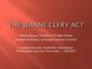 The Jeanne Clery Act