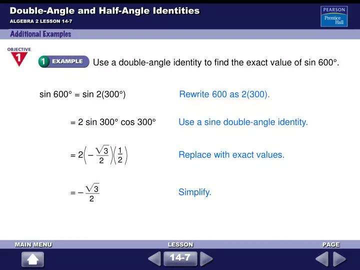 double angle and half angle identities