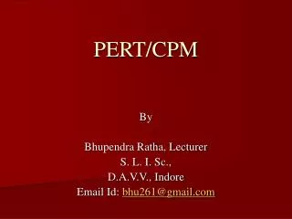 PERT/CPM