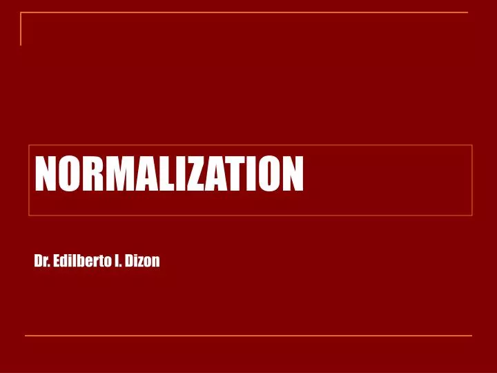 normalization dr edilberto i dizon