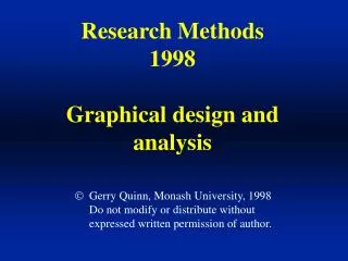 Research Methods 1998 Graphical design and analysis
