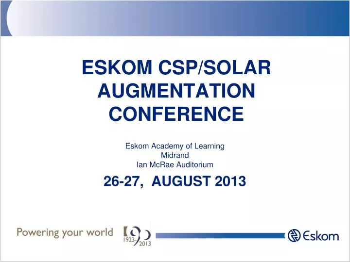 eskom csp solar augmentation conference