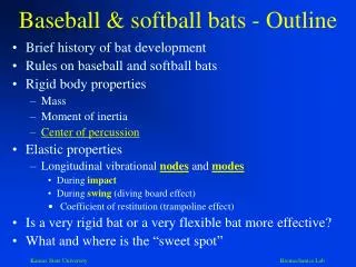 Baseball &amp; softball bats - Outline
