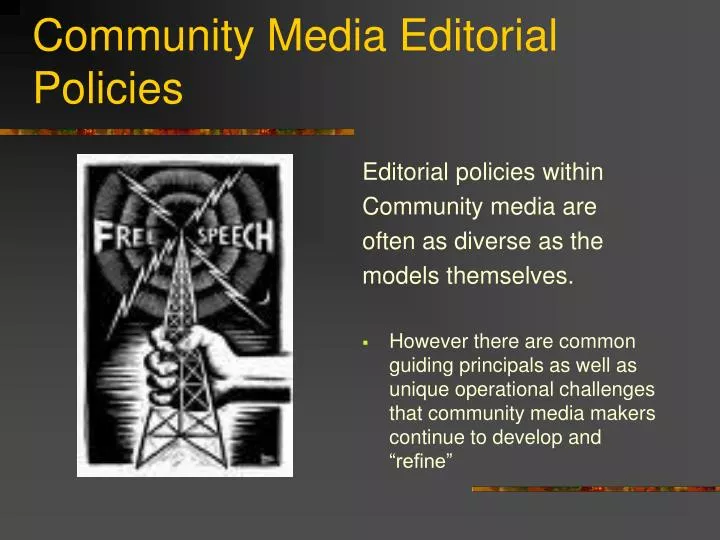 community media editorial policies