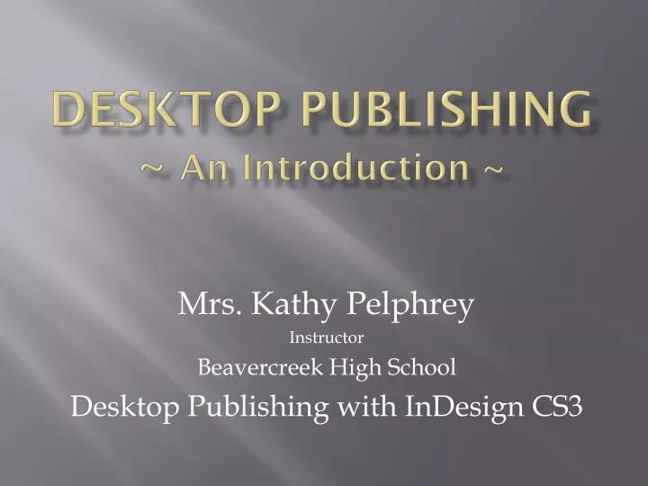 desktop publishing an introduction