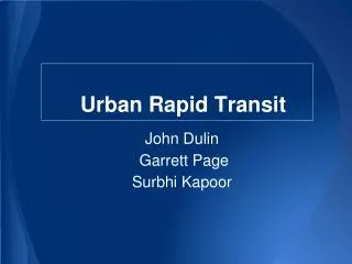 Urban Rapid Transit