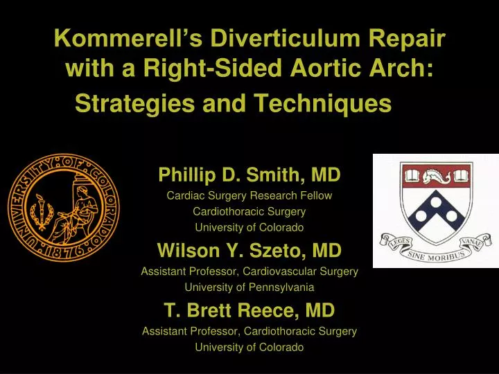 kommerell s diverticulum repair with a right sided aortic arch strategies and techniques