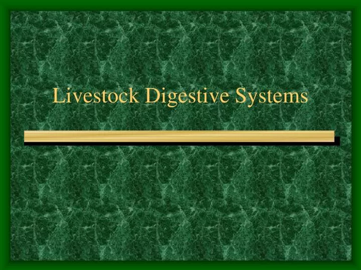 livestock digestive systems