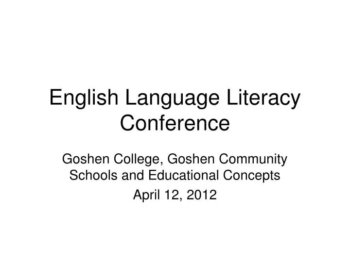 english language literacy conference