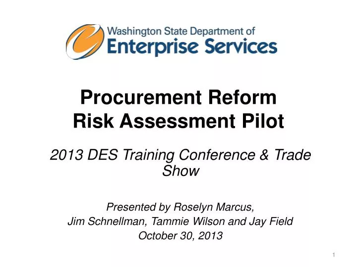 procurement reform risk assessment pilot