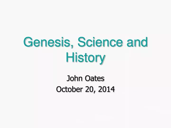 genesis science and history