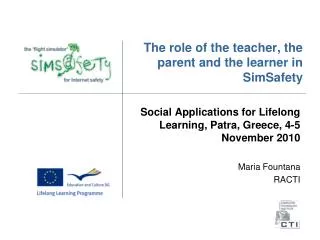 The role of the teacher, the parent and the learner in SimSafety