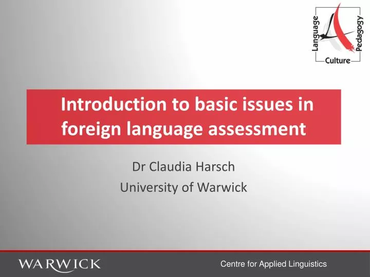 introduction to basic issues in foreign language assessment