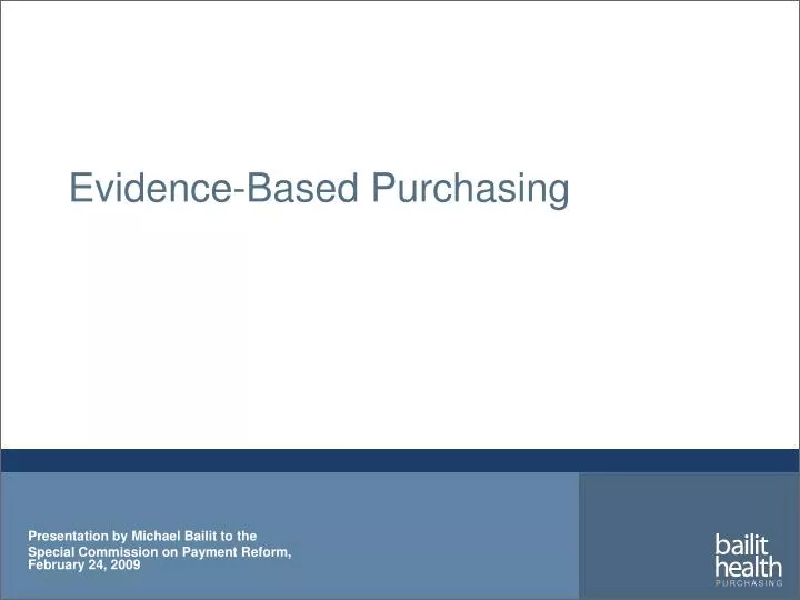 evidence based purchasing