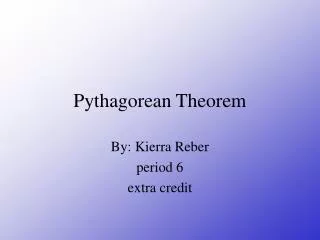 Pythagorean Theorem