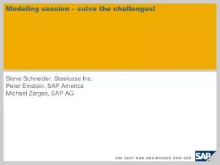 Modeling session – solve the challenges!