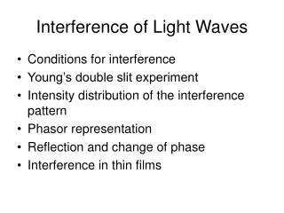 Interference of Light Waves