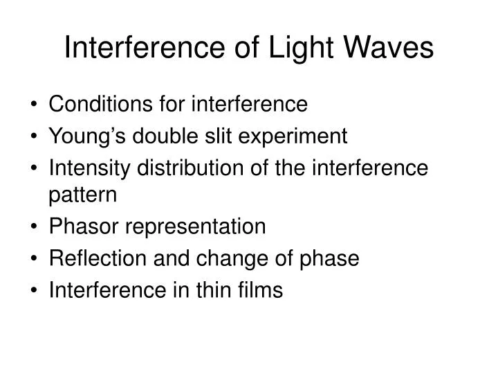 interference of light waves