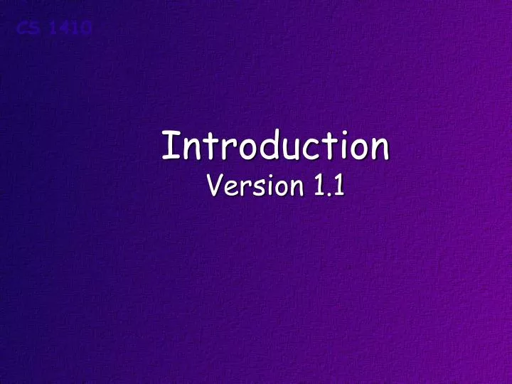 introduction version 1 1