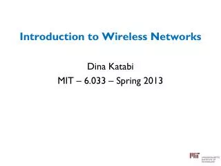 Introduction to Wireless Networks