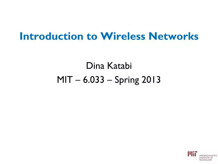 introduction to wireless networks