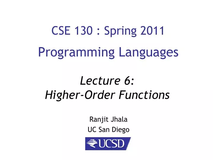 cse 130 spring 2011 programming languages