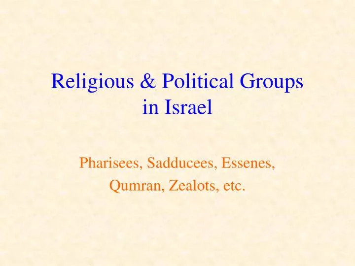 religious political groups in israel
