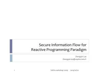 Secure Information Flow for Reactive Programming Paradigm
