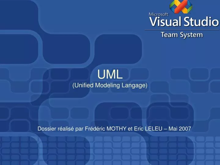 uml unified modeling langage