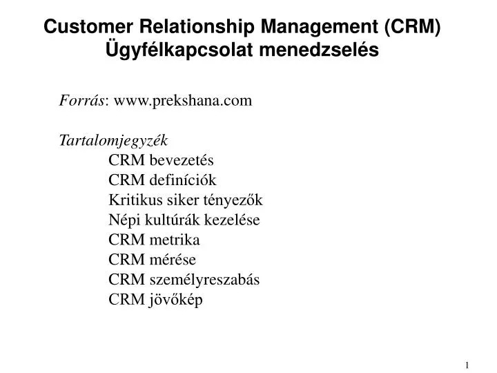 customer relationship management crm gyf lkapcsolat menedzsel s
