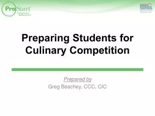 Preparing Students for Culinary Competition