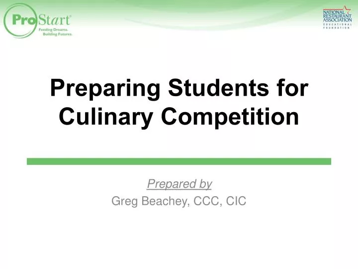 preparing students for culinary competition